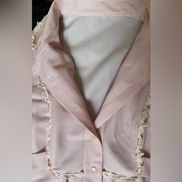 🔴SOLD~⚡️RARE Vintage 1974 Nurses uniform top XS pink & white - Picture 8 of 8